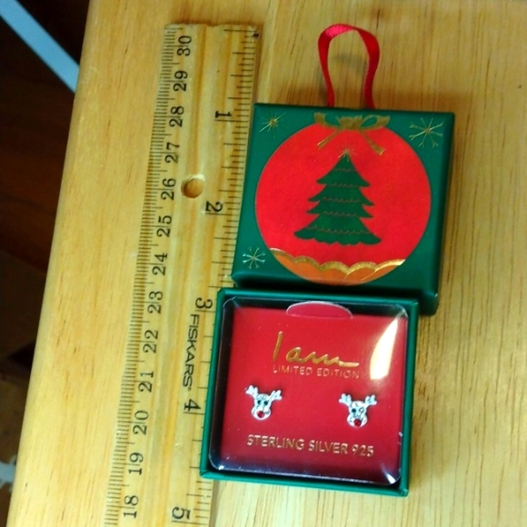Sterling Silver Limited Edition by "I AM" Reindeer 925 earrings, NWT - Picture 2 of 4